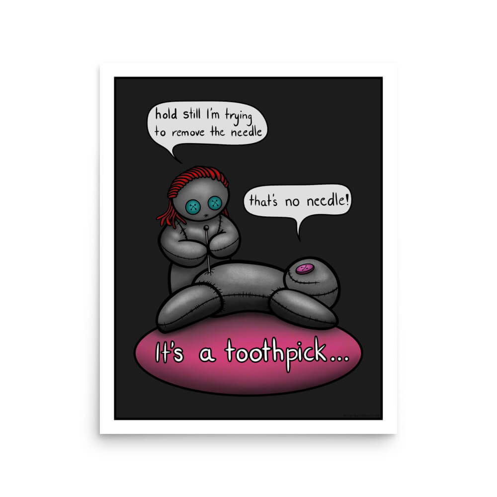 Håndtegnet voodoo design i cartoon stil på kunstplakat