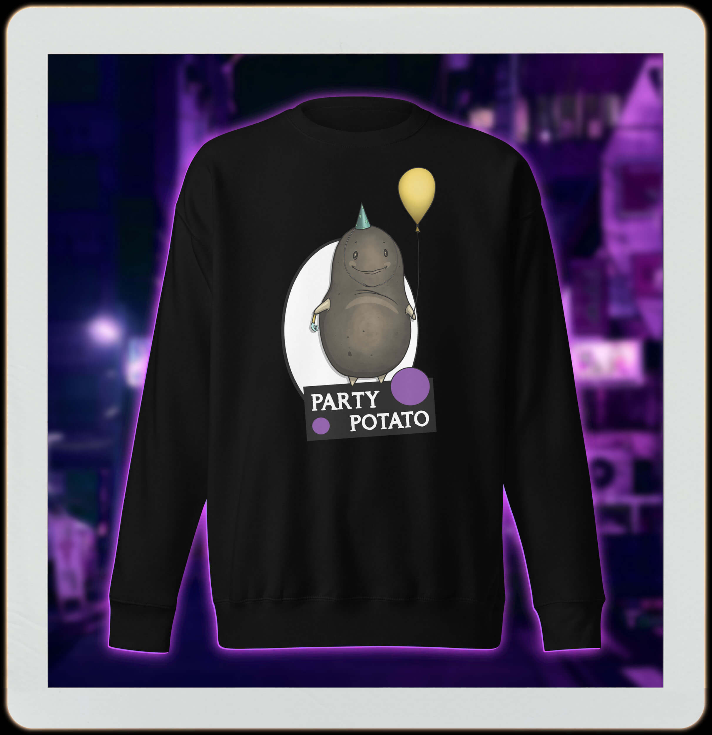 Party potato på sort genser