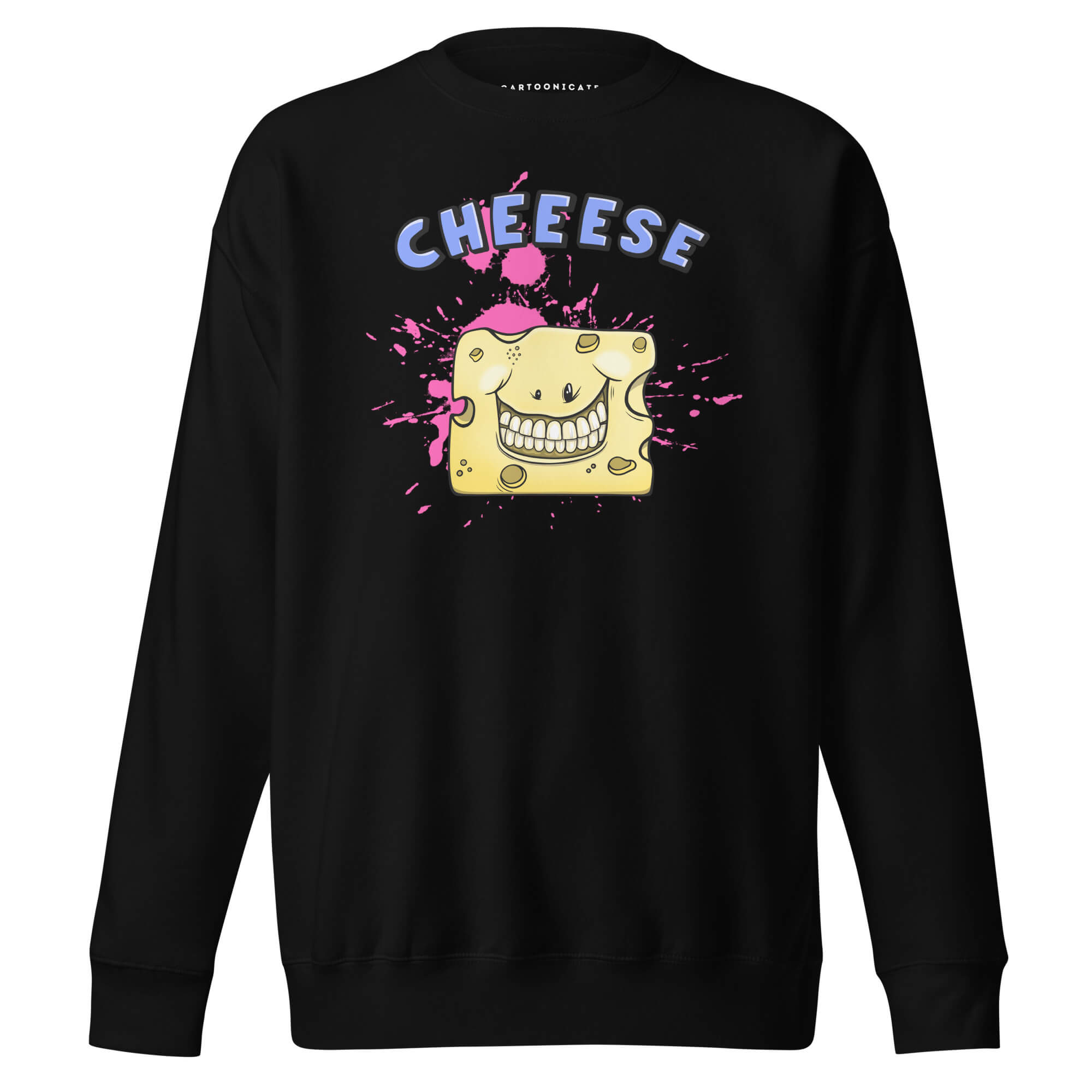 Cheese sort genser, håndtegnet design
