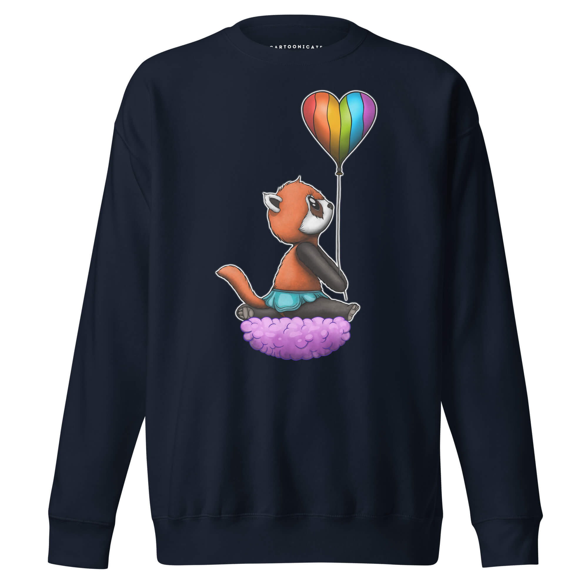 Marineblå genser med håndtegnet pride design