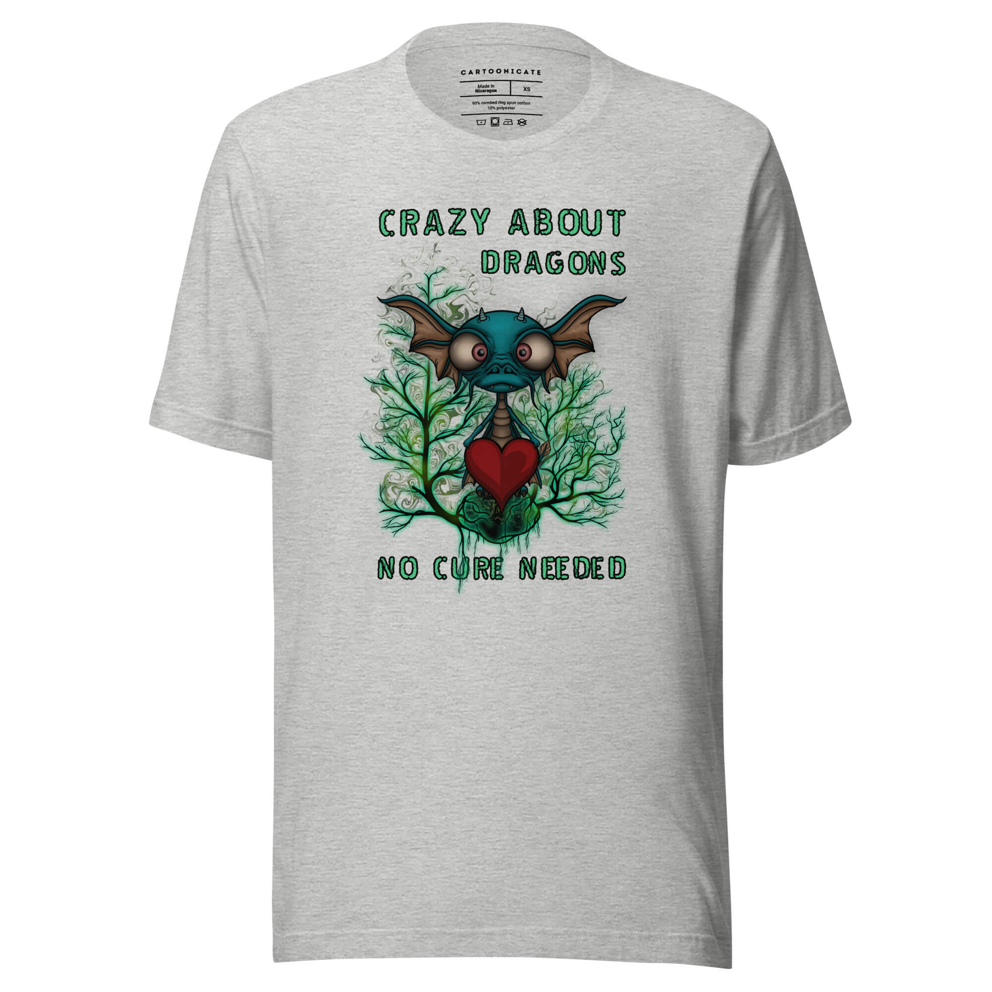 Crazy about dragons grå t-skjorte 