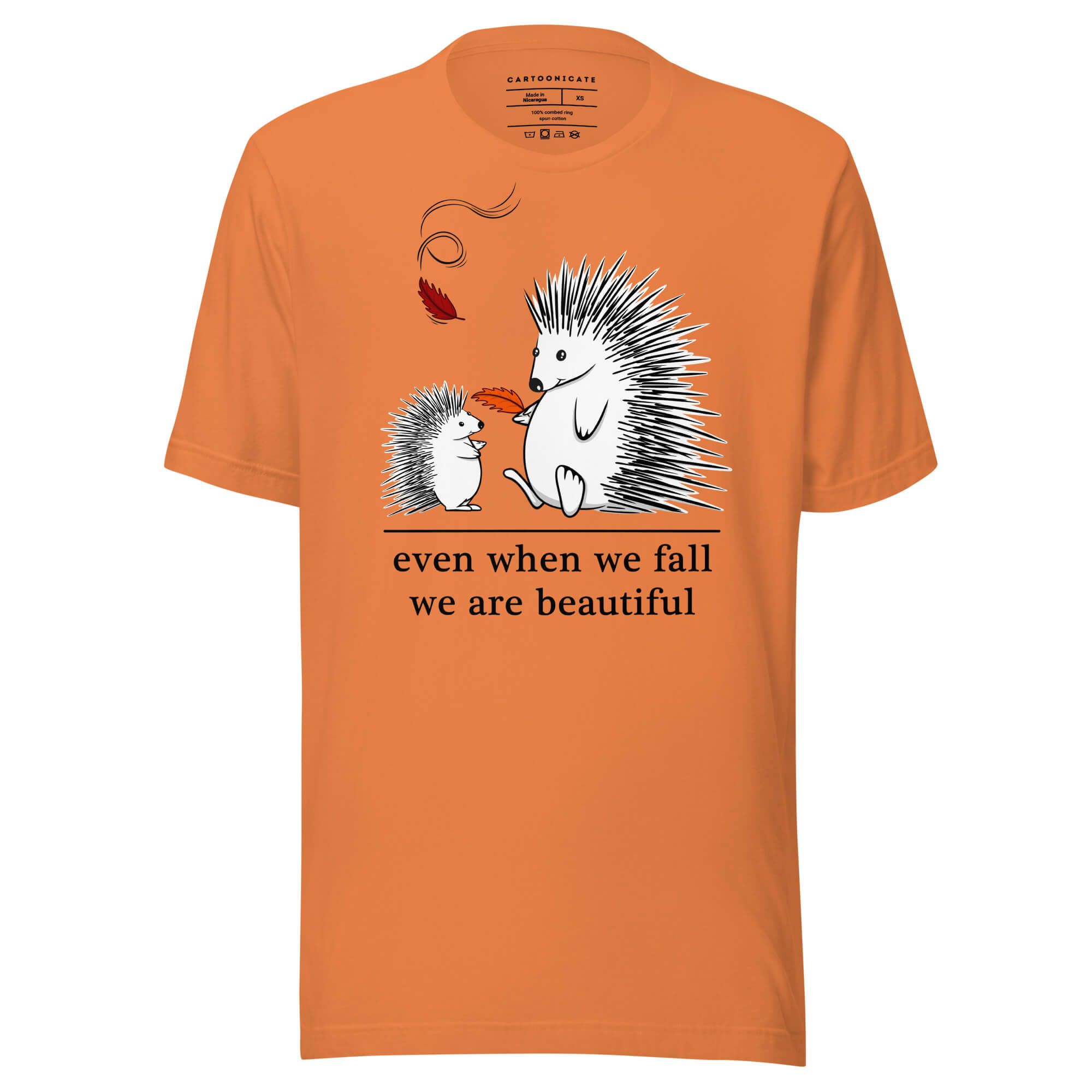 Even when we fall we are beautiful oransje t-skjorte