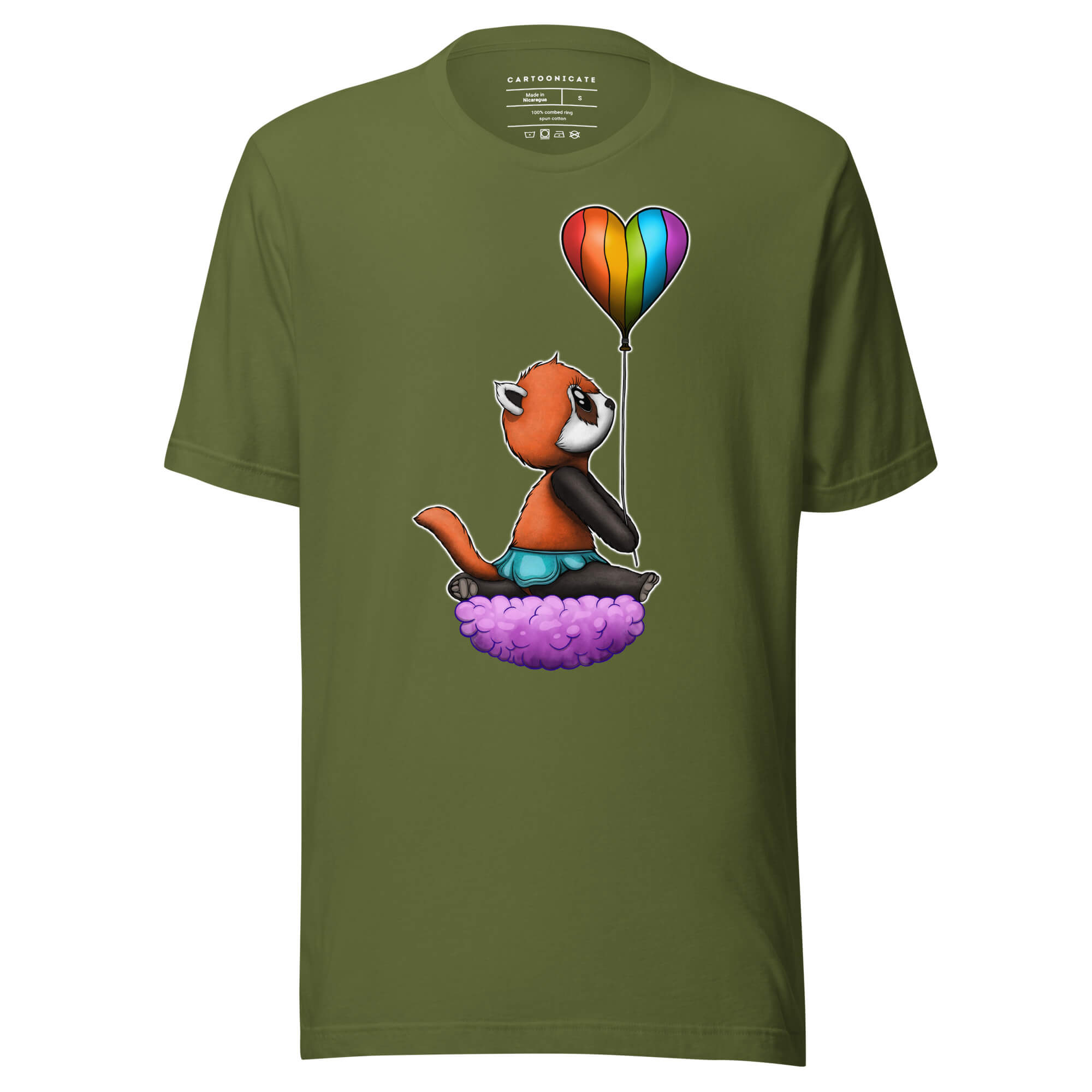 Grønn t-skjorte med håndtegnet pride design